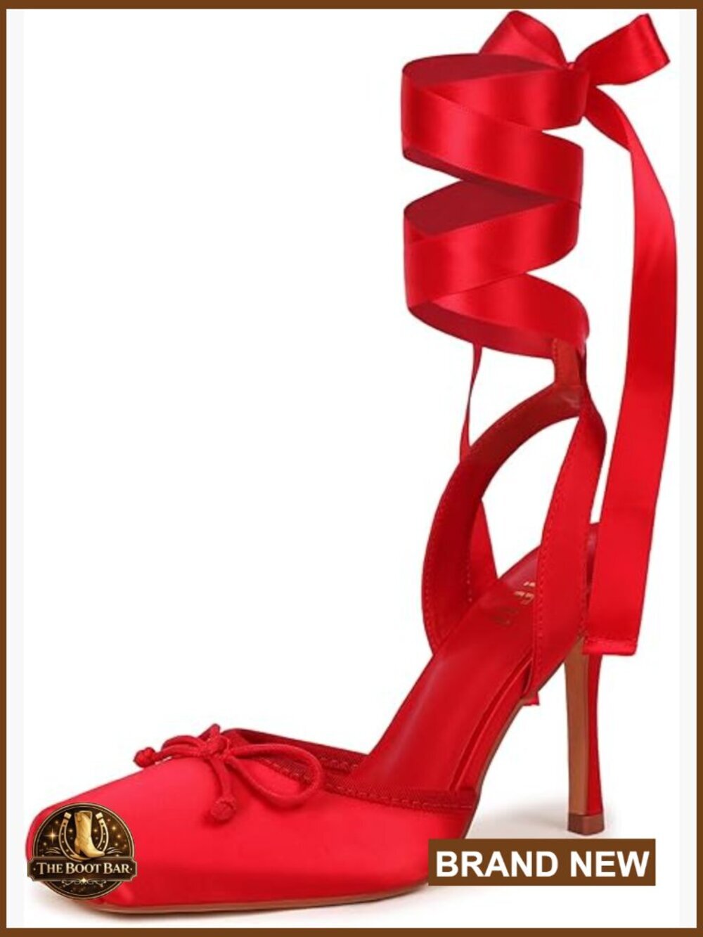 Closed Square Toe Bow Ballerina High Heels Lace Up Stiletto Wedding Bridal